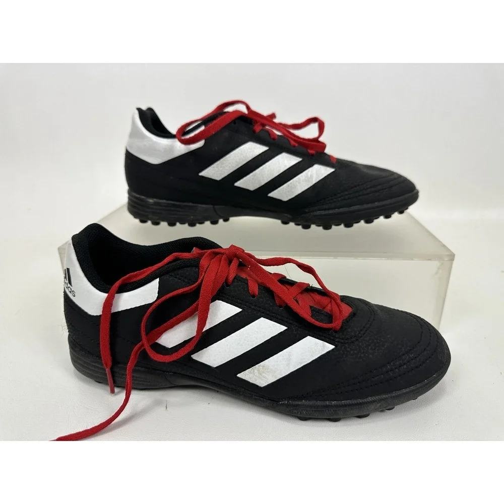 Adidas Mens Goletto TF 6 Soccer Shoes Black G26369 Stripe Low Top Cleats‎ Sz 6.5